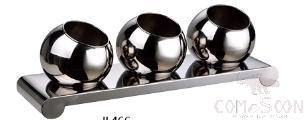 Jjl Series-Three Bowls of Seasoning Rack Stand 650*200*H65 Plate200mm