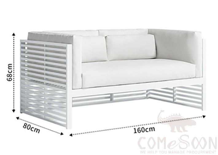 Outdoor Sofa-160*80cm, High Resilience Sponge, 160*80*68cm