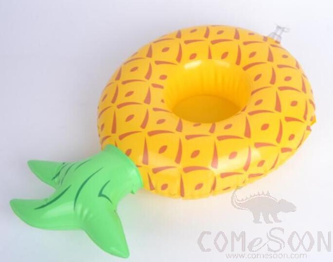 Inflatable Floating Beverage Cup Holder, Pineapple