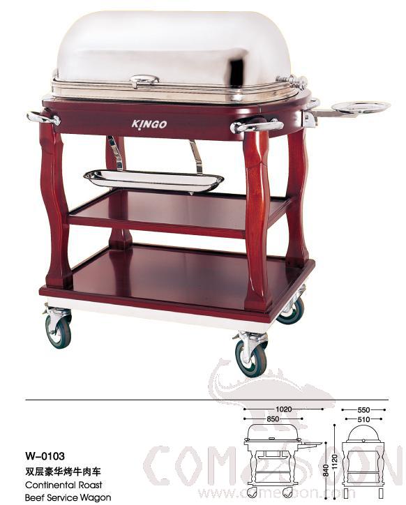 Continental Roast Beef Service Wagon Cart Ss304