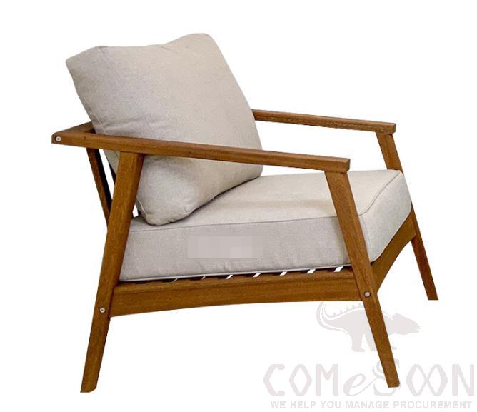 Outdoor Solid Wood Sofa, High Density Sponge, 80*77*85cm product image