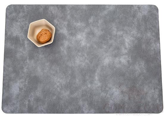 Cowhide Pattern Table Mat, Half Pu, L43*W30cm