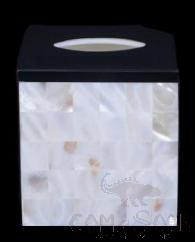 H1-Hardware White Shell Tissue Box, Resin+ Shell, 135*135* 140 mm product image