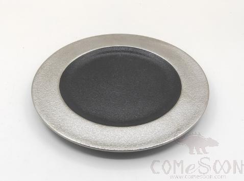 Electroplated Silver 8" Wide Rimmed Flat Plate