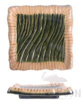 Weave Ten Grasses Thick Edged Square Plate, 15.8*2.8cm