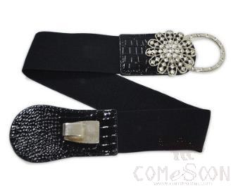 Belt-Elastic Belt, Imitation Leather, Water Drill
