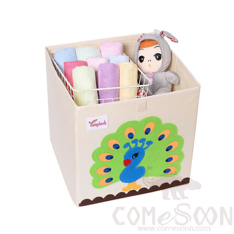 Linen Storage Basket-33*33*33cm, Waterproof Coating Canvas Linen+ Mdf Insert