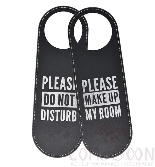 Do Not  Disturb Card, Black Pu Leather, 240*85*6mm