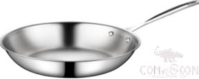 Tri-Ply Steel Frying Pan, Outer 430, Medium Aluminum, Inner 304, Φ300*H60*T2.2mm