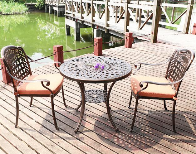 Cast Aluminum Outdoor Tables and Chairs-Chair*2+ Table*1 product image