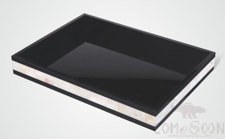 Tray, Black Acrylic+ White Shell, 320*220*40mm