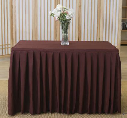 Table Skirting(120*45+ 75cm)-Dark Brown product image