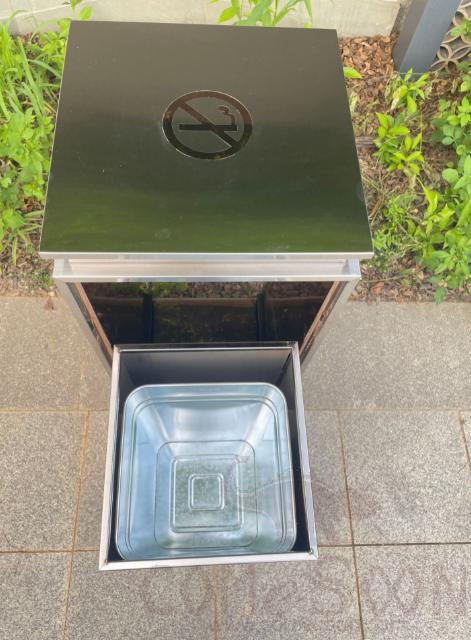 Non-Smoking Single Bucket Trash Can, 201, Shagang Silver, 290*290*720mm, Dustbins