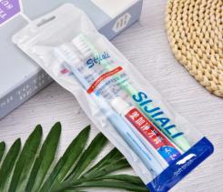 Travel Portable Dental Set (for Two)-Toothbrush, 10, 000 Soft Bristles, Creative Brush Head Shell, 28G Maxam Toothpaste