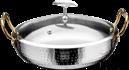 Triple Steel Hammer Stamped Ruyi Pot, 201/430 Ss+ Aluminum+ 304 Ss, Φ220×h57mm