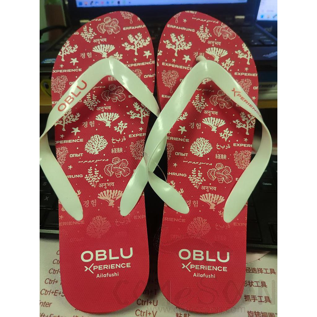 Female Red Flip Flops, PE Bottom+ PVC Top, Size 35