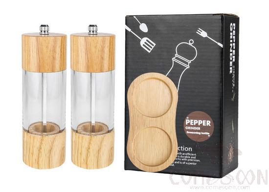 6-inch Oak Color Grinder Two-Piece Set L15 * W7.5 * H16cm
