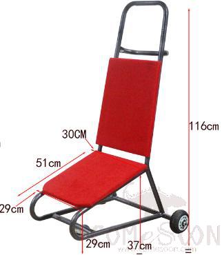 Hotel Kvc Flat Transport Chair Cloth Car, Thickened 3 Wheels Small, Steel Pipe, L51*W30*H116cm