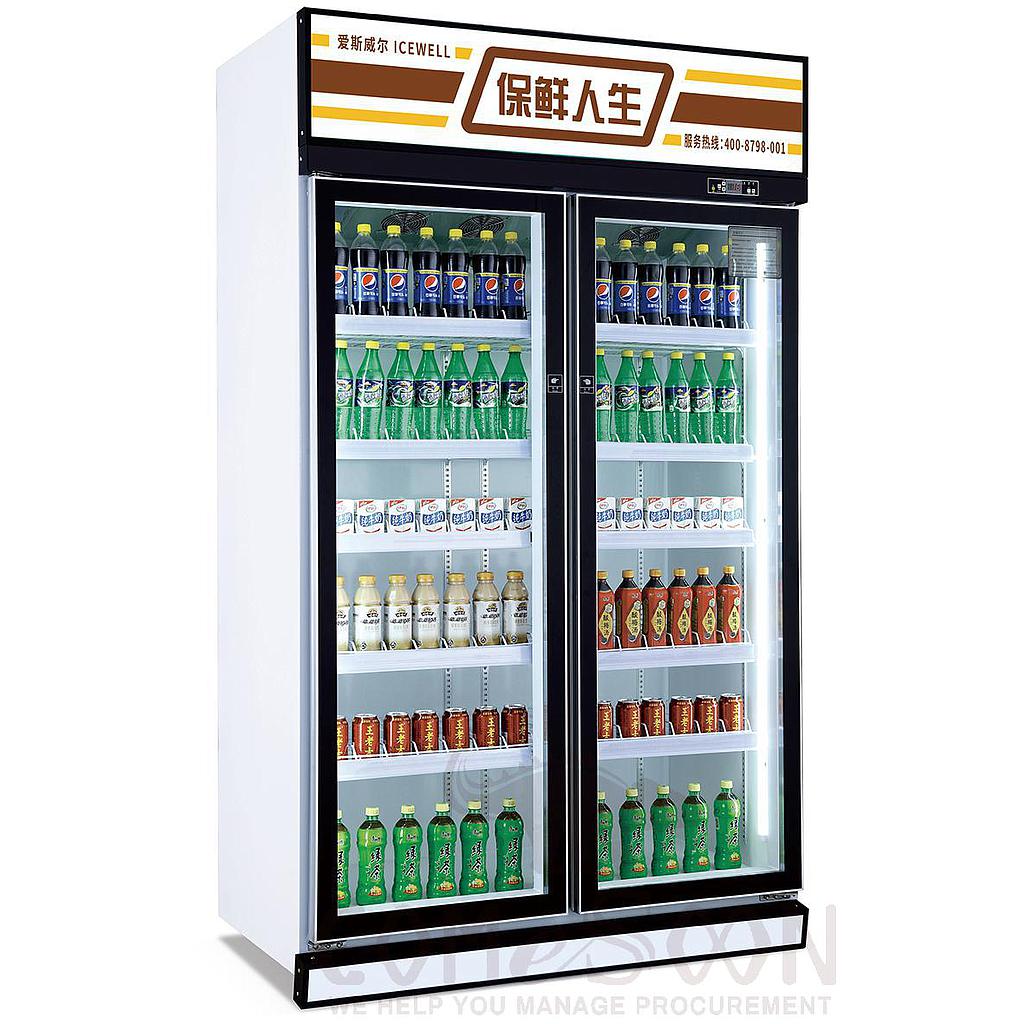 Four-Door Display Cabinet (Black Inner Handle Defogging Door) 2600*800*2130mm
