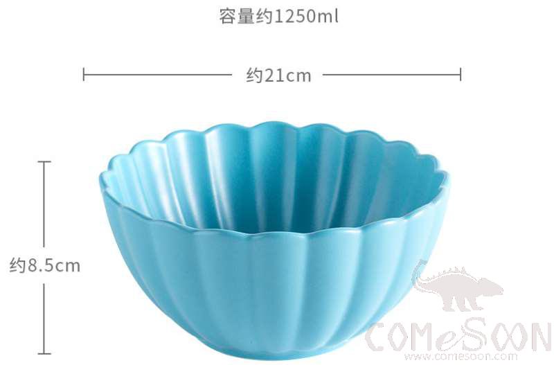 Blue Matte Ceramic Bowl (Large), Φ21*H8.5cm