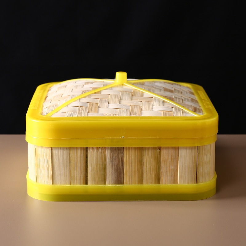 Square Bamboo Steamer Dim Sum Basket Set, 5"