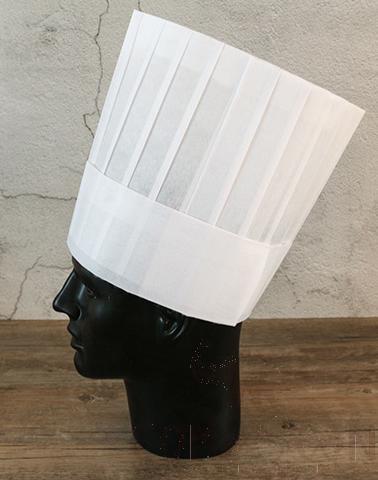 60G Vegetable Fiber Disposable Medium High Flat Top Chef Hat, 28*23cm