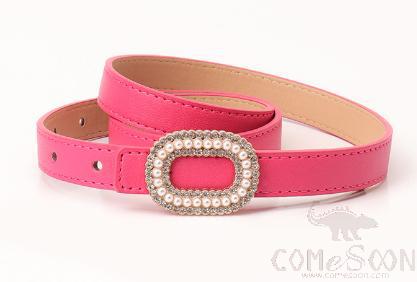 Pu Belt, High-Quality Pu+ Alloy Buckle, Rose, L103*W1.8cm