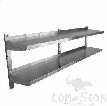 Ss Wall Mounted Shelf - 2 Layers, 2100*300*300mm