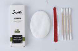 Vanity Kit-Four Wooden Sticks, Two Round Cotton Pads, a Nail Clipper, Card Box Packaging product image