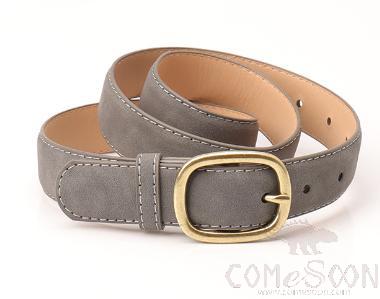 Pu Belt, High Quality Pu+ Alloy Buckle, Φark Gray, L104*W2.8cm