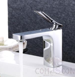 Chrome-plated basin faucet