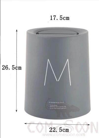 Gray Trash Bin with Swing Cover-8L, Dustbins product image