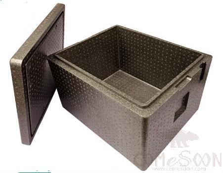 Grey Insulated Box, with Nickel-Plated Handle, PP, 74L