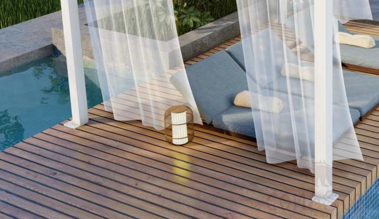 Plastic Wood Flooring, 350*350*4.5cm