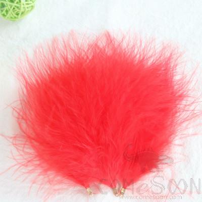Full Velvet Turkey Feathers with Clip Fasteners, Ø10-12 cm