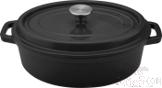 Gloss Black Oval Enamel Pot, Cast Iron, 31*23*H10cm product image
