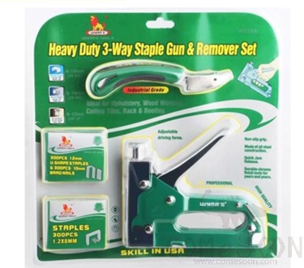 Heavy Duty 3-Way Staple Gun &remower Set, High-Strength Cold-Rolled Steel