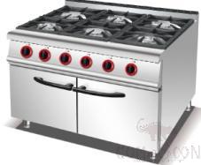 Gas 6-Burner  Range with Cabinet, Dimension:l1050*W750*H920mm, Power Supply:7.8 X 6