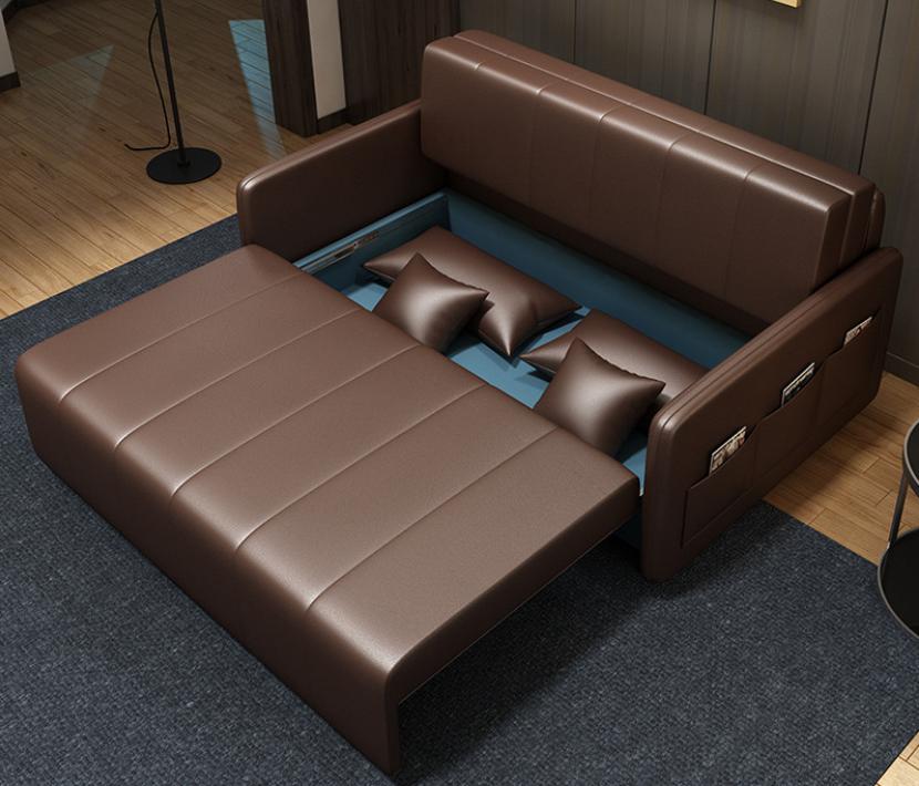 Sofa Bed-Microfiber Leather-Sofa:165*100*85cm Bed:150*195cm