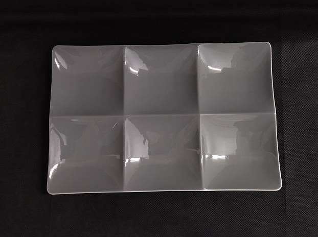 G157 Series 14" Six Compartment Plate-Gray