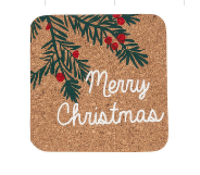 Merry Christmas Square Coaster with Logo, L10*W10cm*Th0.5cm