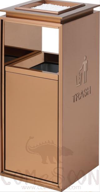 Ashtray Single Barrel Trash Can, 201, Rose Gold, 330*330*770mm, Dustbins