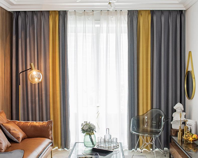 Houndstooth Jacquard Stitching Curtain Fabric product image