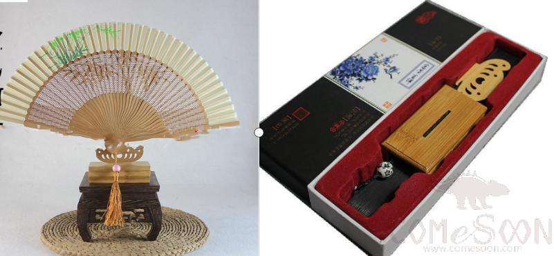 Brown Orchid Silk Fan, D38cm