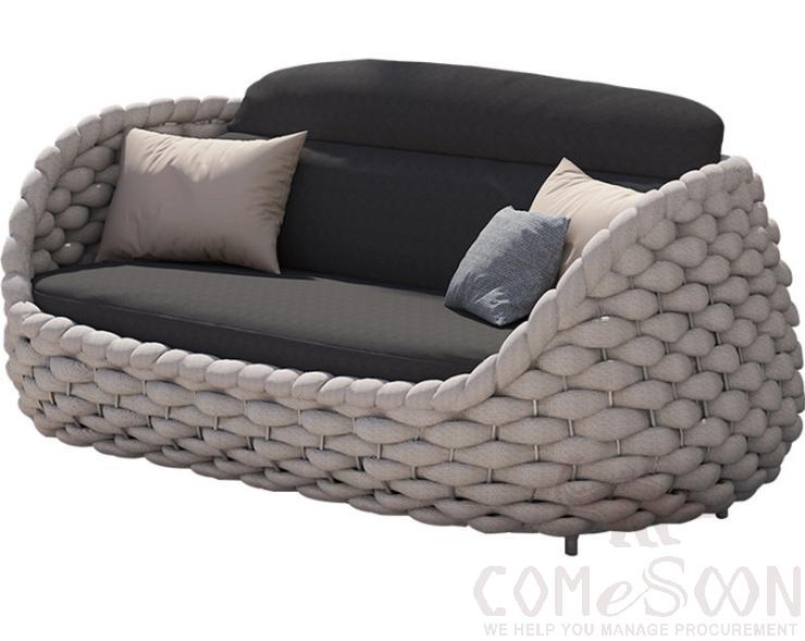 Outdoor Sofa-Double Seat, High-Density Sponge