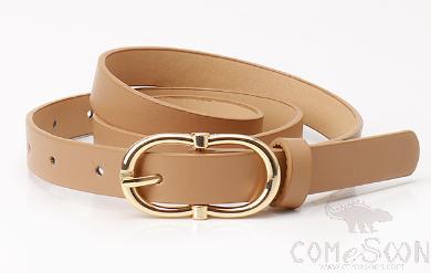 Pu Belt, High Quality Pu+ Alloy Buckle, Khaki, L103*W1.8cm