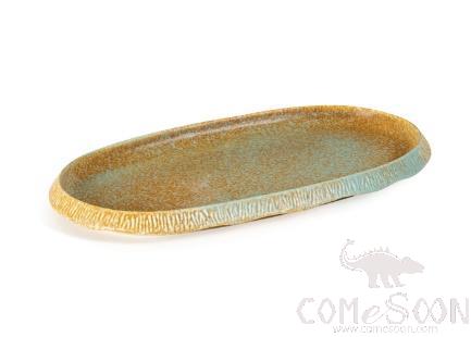 Wheat Field 11.25" Annual Ring Embossed Oval Plate