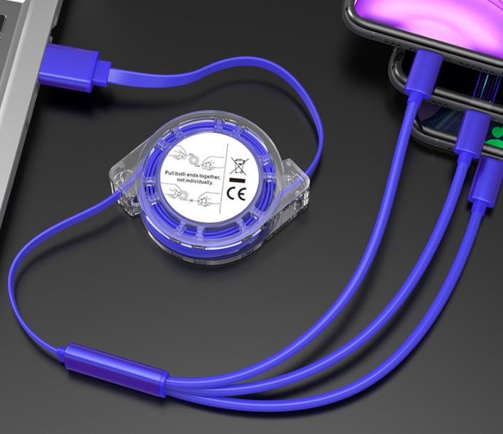 3 in 1 Charging Cable, 1.1m, Purple