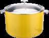 Triple Steel Yellow Warming Stock Pot (Glass Lid), 201/430 Ss+ Aluminum+ 304 Ss, Φ320×h250mm