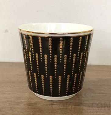 14M Series Tea Cup Without Handle(Embossed Gold/black), Ø7.7*H7.2cm